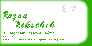 rozsa mikschik business card