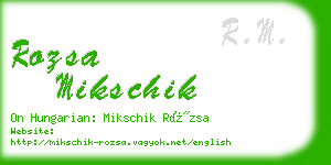 rozsa mikschik business card